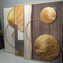 Modern Rose Gold Wall Art, Large, Framed, 3 Pieces, 24x36in