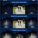 6000LM Solar Lights Outdoor Waterproof, 4 Heads Motion Sensor Outdoor Lights, Solar Flood Lights with Remote Control for Yard House Outside Garage 2 Pack White