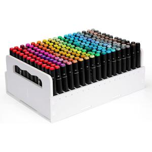 SANFURNEY Marker Pen Organizer Holder, 204 Slots Art Marker Pens Colored Pencils Rack for Desk Carts, Craft Supply Organizer for Home Classroom Office