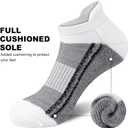 Gonii Men's Running Athletic Ankle Socks - Thick Cushioned Low Cut Socks (5 Pairs) (Gray, S)