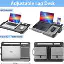 Laptop Lap Desk, Lap & Bed Desk with Adjustable Cushion, Fit up to 17" Laptop Stand for Couch, Foldable Computer Tray Table for Adults, with Wrist Rest, Tablet & Phone Holder, Mouse Pad