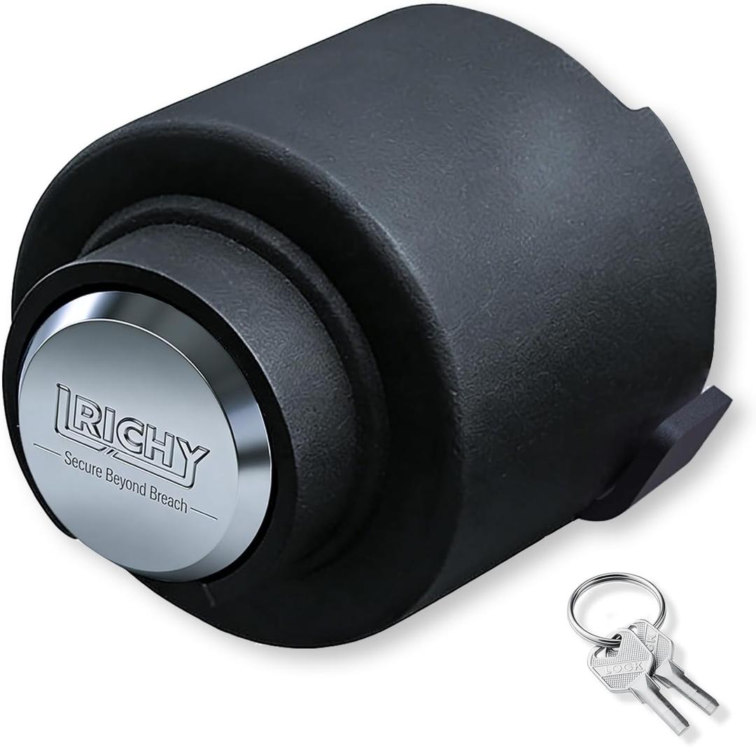 Upgrade Trailer Lock Fits Select 2-5/16 Inch Coupler, Heavy-Duty Solid Stainless Steel Puck Lock & Trailer Hitch Lock, Anti Theft Trailer Tongue Lock for RV, Boat & Cargo