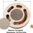 Cat Toy 3in 1 Kitten Puzzles Toys for Bored Indoor Cats with Cardboard and 2 Bell Balls Round Cats Scratcher