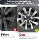 Rim Protector for Tesla 2024 2025 2026 Model 3 Highland 19 Inch Nova Wheels Cover All-in-one Car Tire Trim Rings Rim Case Hubcaps Model 3 Accessories