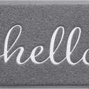 BeneathYourFeet Door Mat (32"x20",Grey), Welcome Mat Low Profile Front Doormat Indoor Outdoor Door Non Slip Rugs for Entryway, Patio, High Traffic Areas (1'8" x 2'8" (Rectangular))