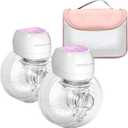 Smart Double Sides Wearable Breast Pump, Electric Bilateral Breast Pump, 3 Modes 9 Levels with Storage Bag, Low Noise Painless Rechargeable Wireless Electrical (Pink 2PCS)