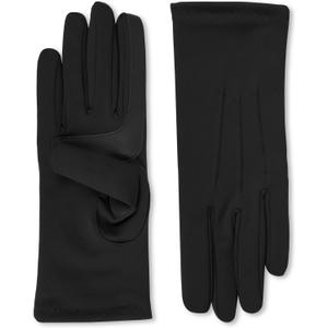 isotoner Women's Spandex Cold Weather Stretch Gloves With Warm Fleece Lining (Black)
