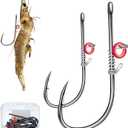 Fishing Hooks-Live Shrimp Fixed Hooks Carbon Steel Barbed with Holes,2/3/4Catfish Bass Fishing Hooks,That Can Adapt to Various Fishing