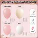 412Pcs Pink Balloon Arch Garland Kit,18 12 10 5 Inch Pink White Balloon Arch Garland Kit Include Nude Balloons for Birthday Shower Princess Theme Party Wedding Decorations
