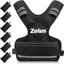 ZELUS Weighted Vest for Men and Women | 4-10lb/11-20lb/20-32lb Vest with 6 Ironsand Weights for Home Workouts | Adjustable Body Weight Vest Exercise Set for Cardio and Strength Training (Black)
