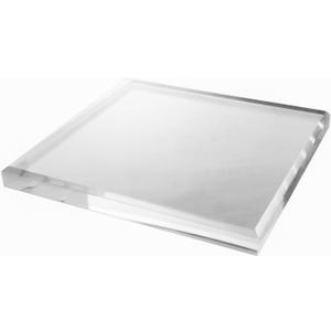 CiaoHER 1in Thickness Beveled Acrylic Square Display Block Clear Polished Pedestal Stand Riser (12x12, 1pack)