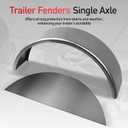 JY PERFORMANCE Trailer Fenders Single Axle, Steel Round Single Axle Trailer Fenders with Fender Backs Fits for 14''-16'' Wheels, 32'' x 9'' x 15'' Separate Fender and Back Plate, Not Welded (2 PCS)