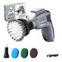 MR.SIGA Electric Spin Scrubber for Kitchen and Bathroom Cleaning, Waterproof Rechargeable Cordless Spin Scrubber with 5 Replaceable Cleaning Brushes and Pads
