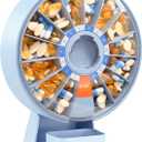 Daviky Pill Dispenser Daily, Large Pill Organizer with Wall-Mounted or Standing Use, 14 Days Pill Container, Push Button Design, Weekly Pill Box for Vitamin, Medicine,Supplement, Fish Oil(Blue)