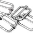 CooBigo 25 Pack 1 Inch Metal Adjustable Slide Buckles Tri-Glide Adjuster Suspender Strap Slider for Purse Bag Hardware Making Supplies Belt Backpack replacement Keeper(Silver)