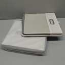 Fabric Storage Cubes with Clear Windows and Lids, 13'' Foldable Storage Bins with 3 Handles, Decorative Storage Boxes for Home, Bedroom, Closet, Office (Gray & White)