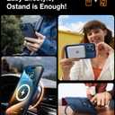 TORRAS Ultra-Magnetic Ostand for iPhone 15 Pro Case, [Compatible with MagSafe] [Flexible Stable Stand] Military-Grade Protection Translucent Slim Anti-Scratch Ring Kickstand, Navy Blue 6.1"