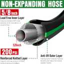 Heavy Duty Garden Hose 25ft, NON-EXPANDABLE Flexible Water Hose, Kink Resistant Lightweight Hybrid Hose, Leakproof Hose Male to Female Fittings