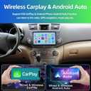 10-inch Android 13 Car Radio Stereo Compatible with 2008-2013 Toyota Highlander, 1280x720p IPS Touch Screen Wireless CarPlay & Android Auto, 4-Core 4GB RAM 64GB ROM, GPS, Night Vision Camera