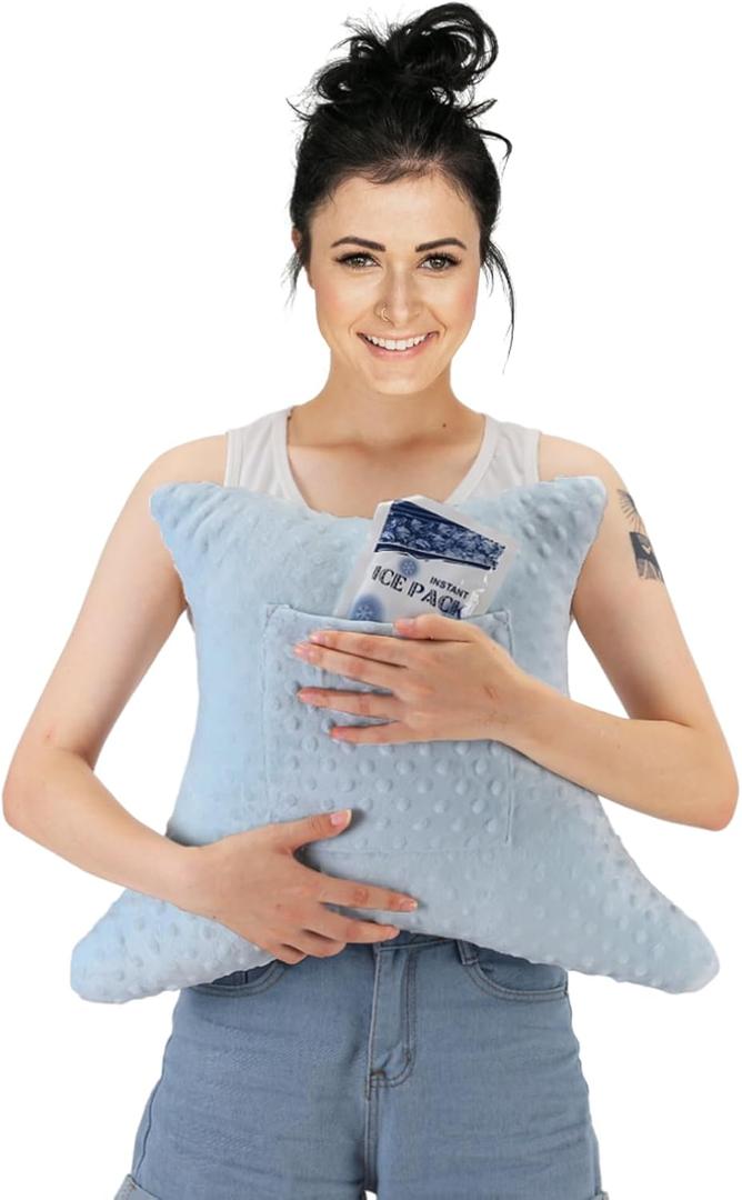 Hysterectomy Recovery Pillow with Pocket, Post-Surgery Abdominal Support Cushion, C-Section & Tummy Tuck Pillow, Mastectomy and Hernia Surgery Comfort Pillow(Blue)