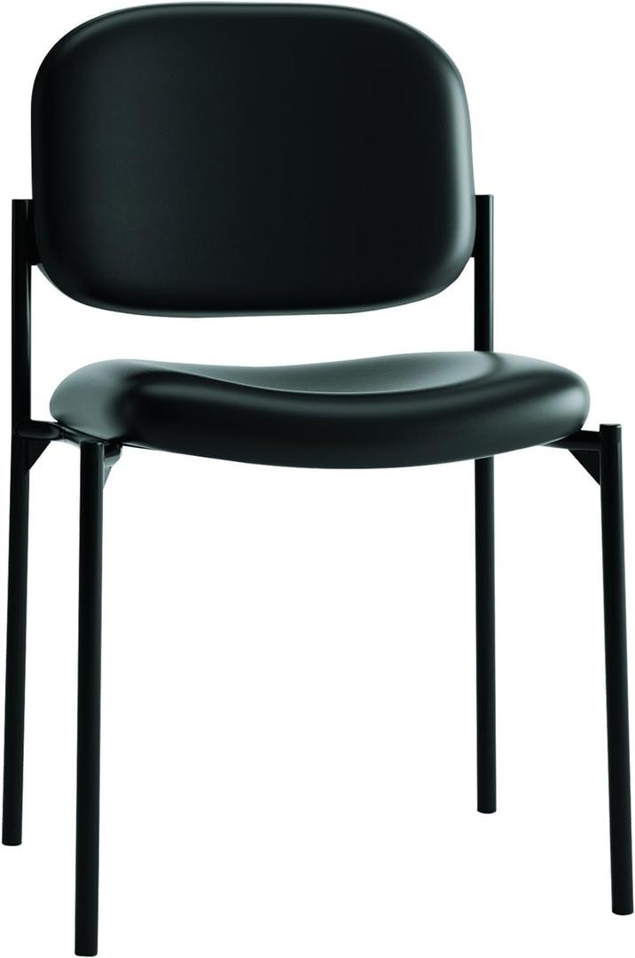 HON Scatter Guest Chair, Comfortable Waiting Room Chairs, Leather Chair, Lobby Chairs, Armless, Black