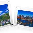 HESIN 2 Pack Acrylic Picture Frame 6" x9" Desktop Tabletop Photo Frame Wall Mounted Certificate Sign Holder Artwork Print Display Stand Fit Canvas size for A5,6" x8 or 6"x9" Frame Inside