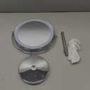 Makeup Mirror with Lights, 1x/20x 360 Rotation Vanity Mirror, Brightness Adjustable Lighted Makeup Mirror with Magnification, 5000 mAh Rechargeable Double Sided Mirror with 3 Colors, Gift for Women (Chrome)