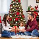 3.15" Large Christmas Ball Ornaments Glitter Shatterproof Ornaments for Christmas Tree Large Sequin Plastic Hanging Big Christmas Ball Ornaments, 6Pcs 80mm (Red)