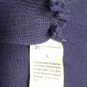 Women's Button Down Peplum Cardigan V Neck Long Sleeve Ribbed Knit Fall Tops, Large, Navy Blue