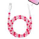 Aolcev USB C Cable 2 in 1 Multi USB A to USB C Fast Charging Cable 3.3FT Beaded for iPhone Charger 66W Beads USB Type C Charger Cord for iPhone 17 16 15 14 Pro Max Galaxy S25 S24 Ultra Pink