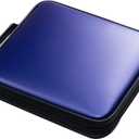 SANWA 160 Capacity CD Case, Large CD Sleeves, Portable DVD VCD Storage Box, Portable Zipper Bag, EVA Protective Blu-ray Wallet with Handle, for Car, Home, Office, Games Disc, Audio Music, Blue