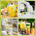 Havawish 2 Pack Drink Beverage Dispenser with Stand for Parties 1.16 Gallon Plastic Water Lemonade Juice Dispenser with Spigot and Lid for Countertop Weddings (Gold)