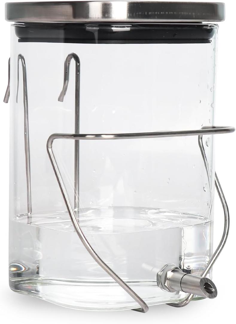 Rabbit Water Bottle, Guinea Pig No Drip Glass Water Dispenser Hanging on The Cage, Suitable for Ferrets, Hamsters, Guinea Pigs, Rats, Chinchillas