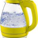 OVENTE Electric Kettle, 1.5L Borosilicate Glass Countertop Water Heater and Boiler for Coffee or Tea, BPA-Free, Auto Shut-Off, Boil-Dry Protection, Removable and Washable Spout Filter, Green KG83G