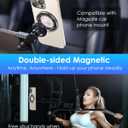 Magnetic Cell Phone Ring Holder Stand - 180 Rotating Finger Ring Kickstand, Premium Polished Metal Grip, Compatible with Magnetic Car Mounts. Ideal for iPhone 15/14-Must-Have Phone Accessory (Black)