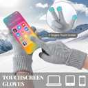 Winter Gloves Women - Warm Fleece Lined Winter Gloves with Touchscreen Fingers, Gloves for Women Cold Weather (Grey)