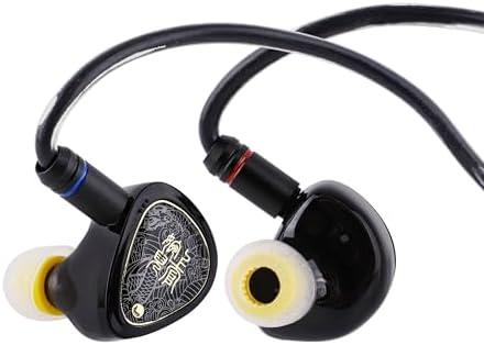 Linsoul TANGZU Wan'er S.G II in Ear Monitor,HiFi Wired Earbuds,10mm Dynamic Driver PET Diaphragm Gaming IEM Earphones with 2Pin Detachable OFC Cable for Audiophile DJ Stage (Clear Black, 3.5mm Mic)