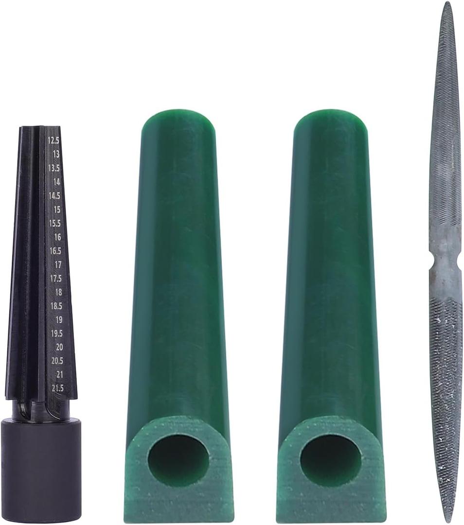 Jewelry Wax Carving Kit with Wax Tubes Ring Mandrel and Dual-End File for Jewelry Lost-Wax Casting Making and Design (4PCS)