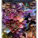 for iPhone 17 Pro Case, Stained Glass Floral Flower Vintage Design Cover, Elegant Glossy Aesthetic Hybrid 2-Layer Hard Shell Shockproof Phone Case for Girls Women 6.3'', Colorful Flowers
