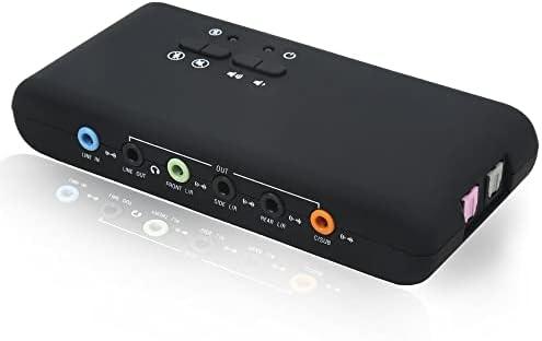 YEY 7.1 USB 3.5MM Sound Card I/O 48KHz Sample Rate 8CH DAC and 2CH ADC via S/PDIF Input and Output with Loop-Back Support standalone Cmedia Software for Windows only