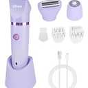 Ufree Bikini Trimmer Electric Razors for Women, Ceramic Blade Body Hair Trimmer, IPX7 Waterproof Rechargeable Lady Shaver, Personal Groomer for Legs & Pubic Hair, Gifts for Women, Purple