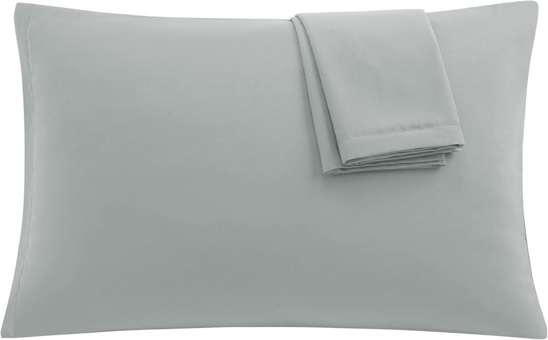 uxcell 2 Pack Pillow Cases Soft 1800 Series Microfiber Pillowcases Set with Zipper Standard(20"x26") Grey