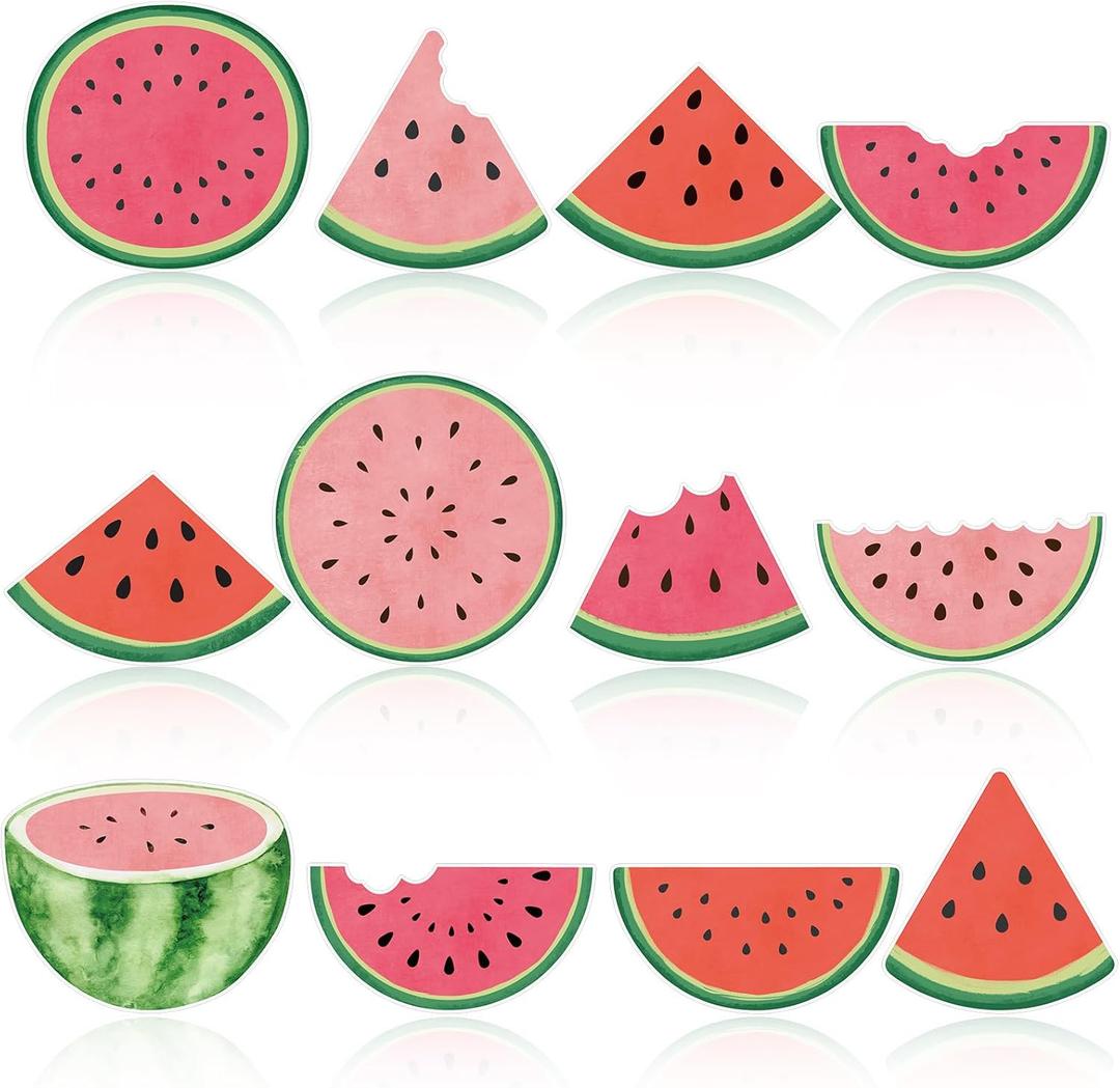 Seajan 60 Pcs Watermelon Bulletin Board Cutouts Decorations Summer Watermelon Paper Cutouts Accents for Kids Home School Chalkboard Classroom Decor Supplies
