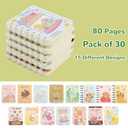 30 Packs Mini Notebooks Portable Pocket Notebook for Gifts and Office Back to School Classroom rewards College Ruled Pages (Cartoon)