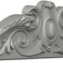 Ekena Millwork 42 3/8"W x 8 3/8"H x 2 1/2"P Kendall Center with Scrolls Onlay
