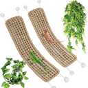 Tfwadmx 2Pcs Large Bearded Dragon Hammock,Lizard Lounger Natural Seagrass Fiber Hammocks,Reptile Hammock Climbing Habitat Tank Accessories with Flexible Vines Leaves Decor for Geckos Snakes Chameleon