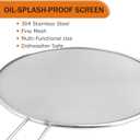 Stainless Steel Splatter Guard, 13-Inch Silver Grease Splatter Guard for Frying Pan, Cooking Pots, and Skillets - Ideal for Kitchen and Dining Room Use