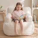 Bean Bag Chairs for Kids, Comfy Bean Bag Sofa for Boys & Girls, Beige, Small