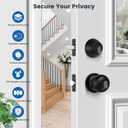 5 Pack Exterior Door Lock Set, Keyed Alike Entry Door Knob and Single Cylinder Deadbolt Lock Combo Set, Matte Black Door Knobs with Lock and Keys, Locksets for Front,Entrance,Back,Garage Door