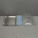 Baderke 1 Set 9" Chilled Serving Tray for Parties with Compartments Ice Chilled Party Platter with Lid Tableware Charcuterie Serving Board for Fresh Food Fruit Seafood Vegetable Appetizer(Silver)